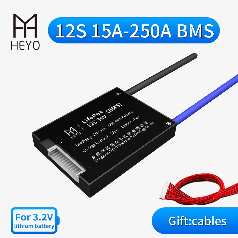 HEYO Lipo 12S 36V 15A 30A 40A 60A 80A 100A водонепроницаемый BMS для литиевой батареи Lifepo4 PCM с