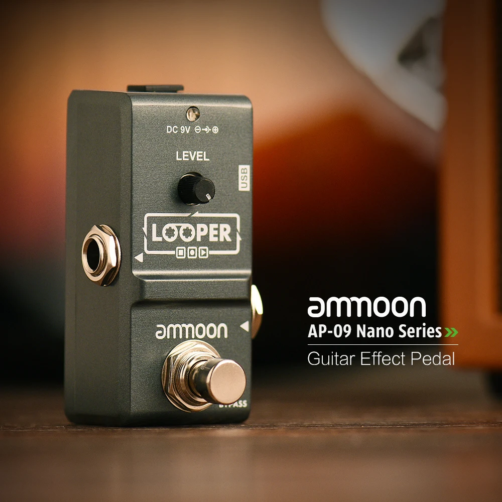 ammoon ap 09 looper gitarre pedal nano serie schleife elektrische gitarre effekt pedal true bypass unbegrenzte overdubs gitarre zubehör free glob