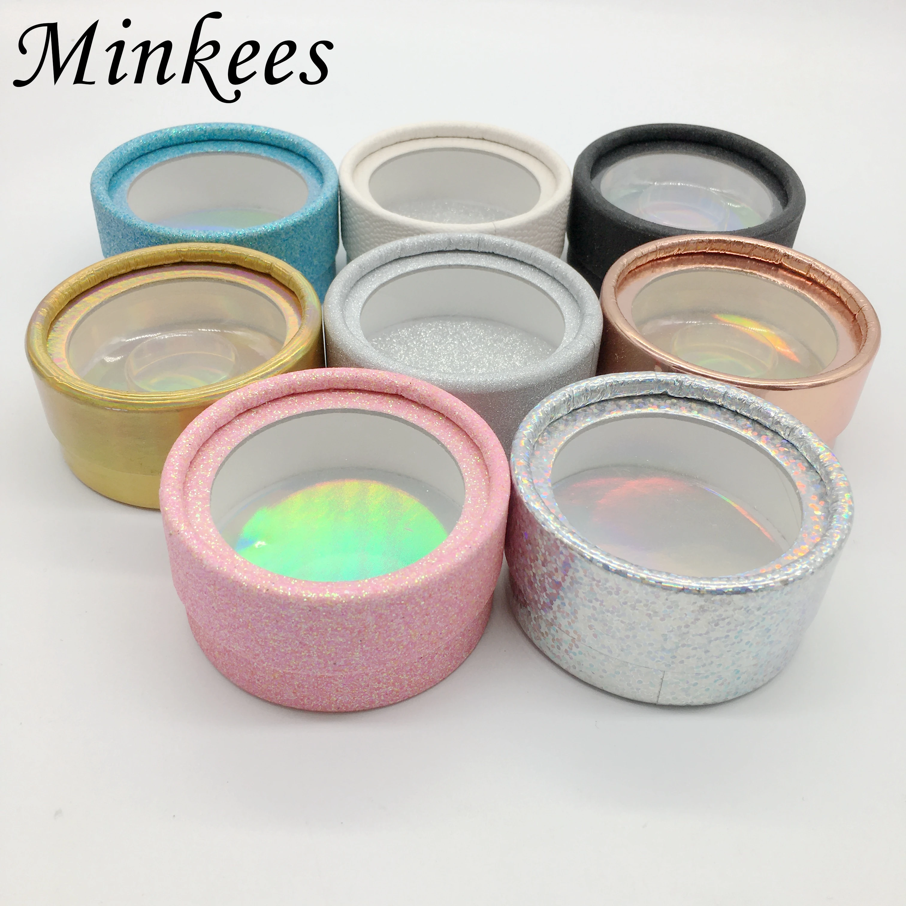 Пустая упаковка для ресниц Коробки оптовая торговля круглый голографический