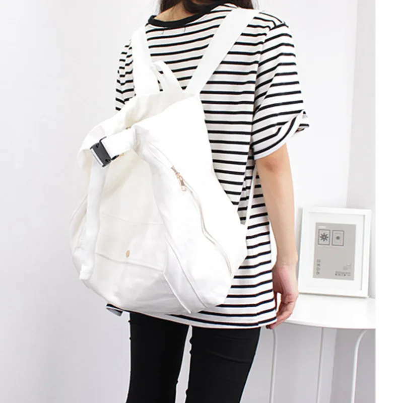 Большая вместительная Холщовая Сумка joker Однотонная легкая сумка на одно плечо