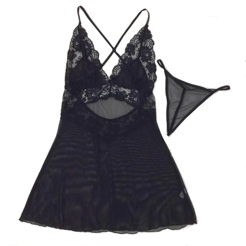 

Lingerie Perspective Cross Beauty Back Net Yarn Temptation Pajamas Simple And Sweet Multi Color Women Underwear Sexy Costumes