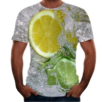 fancy summer big tall men new fruit printing new trend short sleeve 3d cherry printing polyester t shirt custom