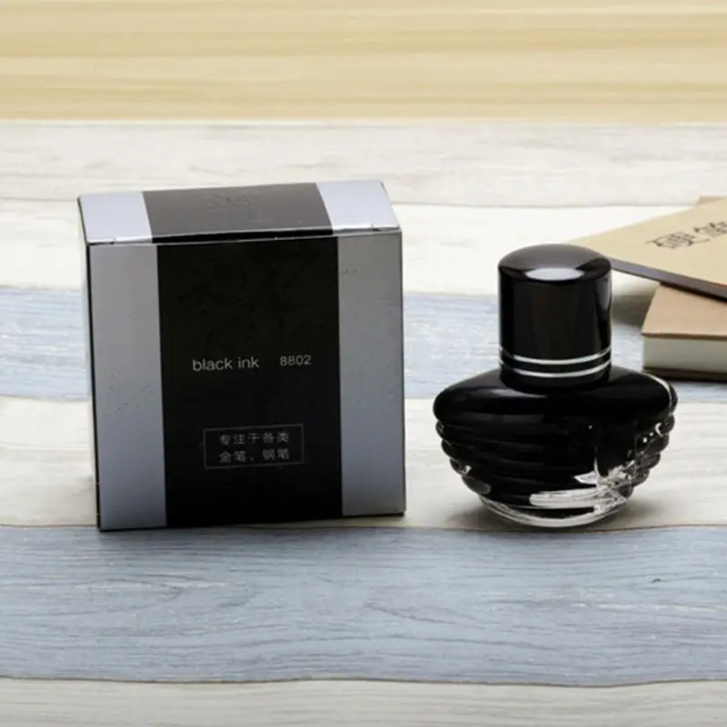 

Smooth Writing Gold Fountain Pen Ink Refill Glass School Student Office