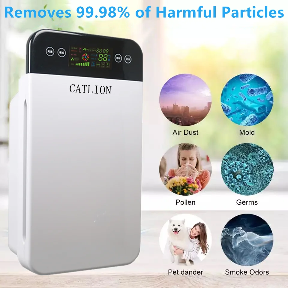 

Air Purifier for Home 3h Hepa Filter Portable Ionizer Negative Ion Generator Oxygen Machine Purificateur Air Freshener Cleaner