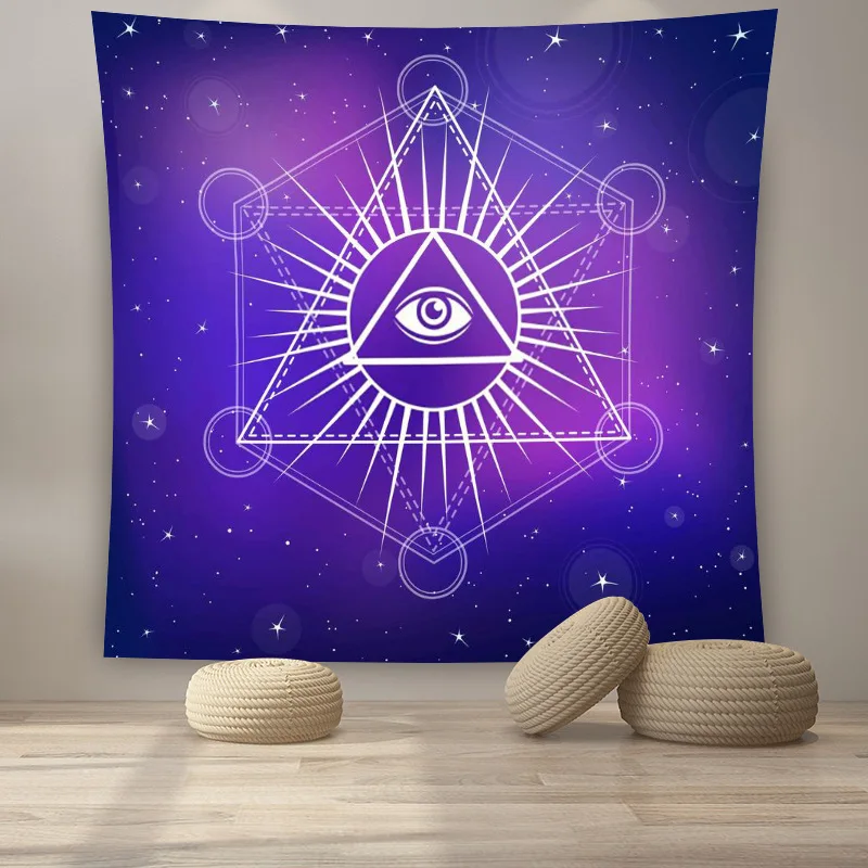 Фотофон Metatron психоделический гобелен настенный шестигранный Metatron's Cube ковер