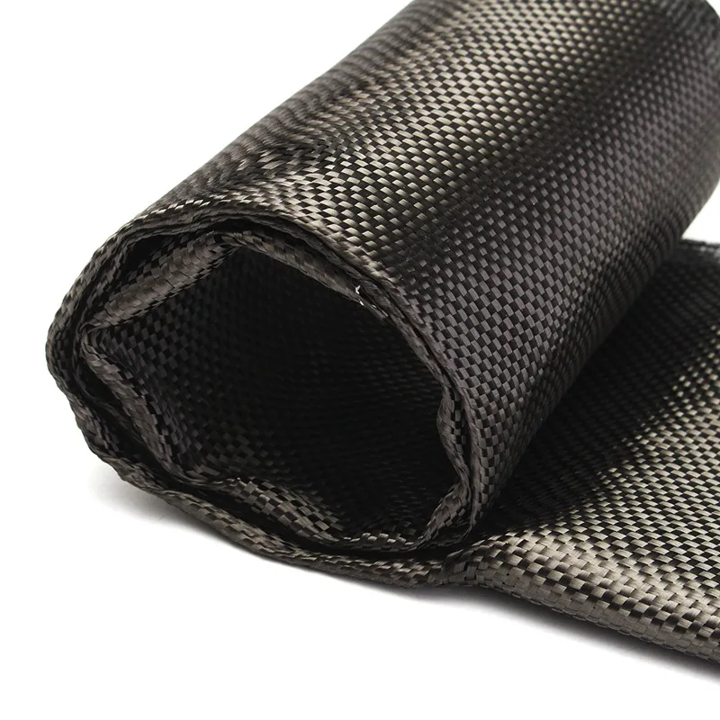 Черная ткань из углеродного волокна простая 3k 2x2 Twill для коммерческой