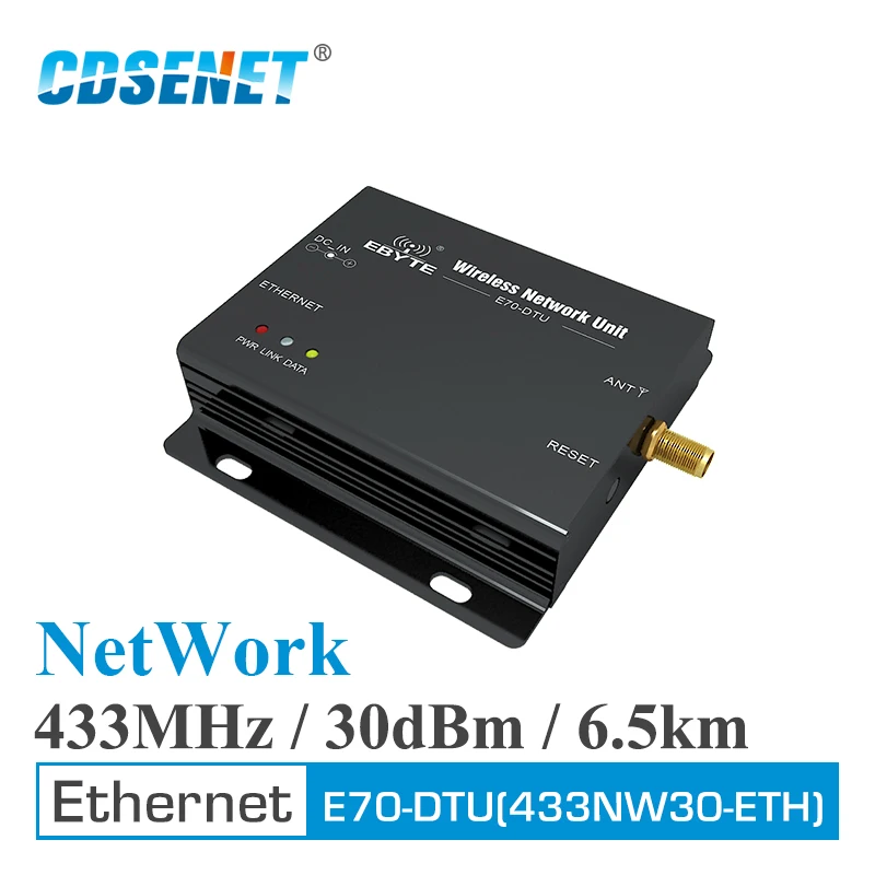 

Ethernet Star Network 433MHz 30dBm 1W Long Range Wireless Transceiver E70-DTU(433NW30-ETH) IoT PLC Data Transmission RF Module