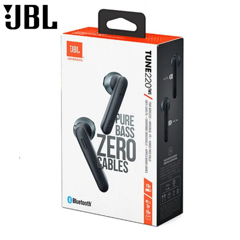 

JBL TUNE 220 T220 TWS True Wireless Bluetooth Earphones Sport Earbuds In-Ear Headphones With Mic And Retail Packaging