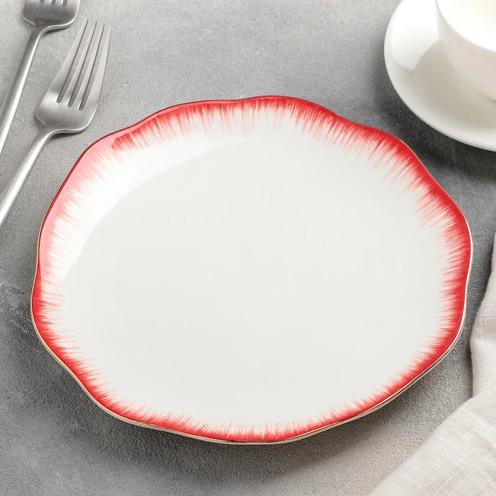 Plate dessert &quotMedusa&quot 20 × 2 cm color red tableware laying table plates dishes | Дом и сад