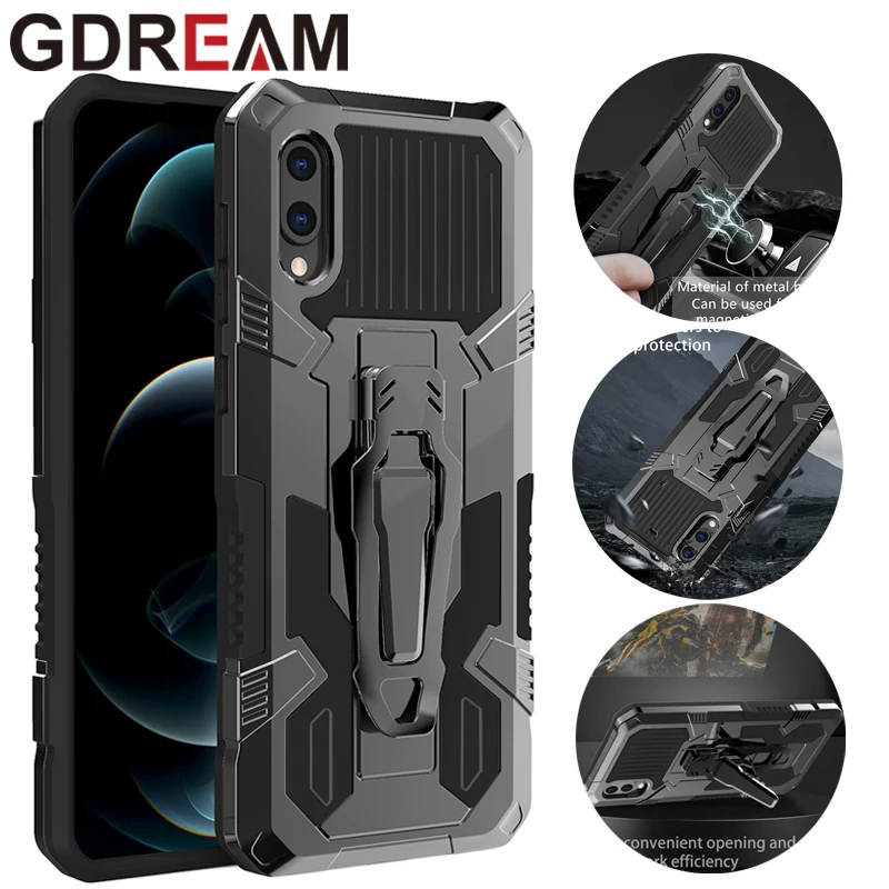 

Shockproof Phone Case For Samsung Galaxy A01 A10 A20 A30 A50 A70 Back Clip Stand Protective Cover For Galaxy A02S A3Core A03S