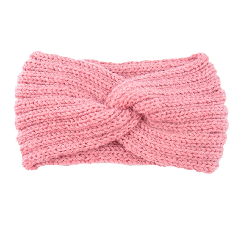 Autumn Winter Solid Crochet Knitting Wool Women Headband Weaving Cross For Handmade DIY Hair Bands Warm Sweet Girl Hair Accessor black head scarf