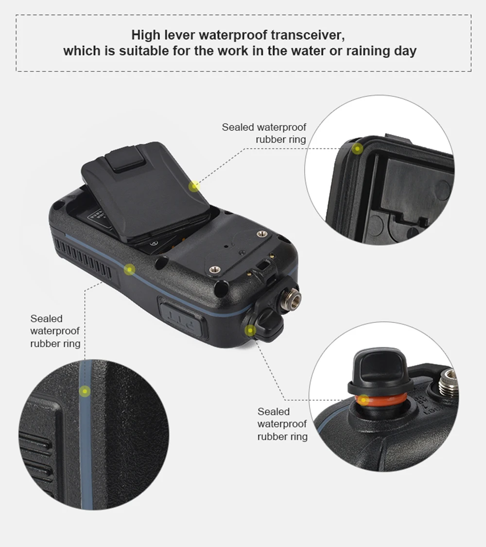 

HYS Walkie Talkie VHF Marine handheld IP67 Waterproof 1500mAh Weather alert Two-Way Radio