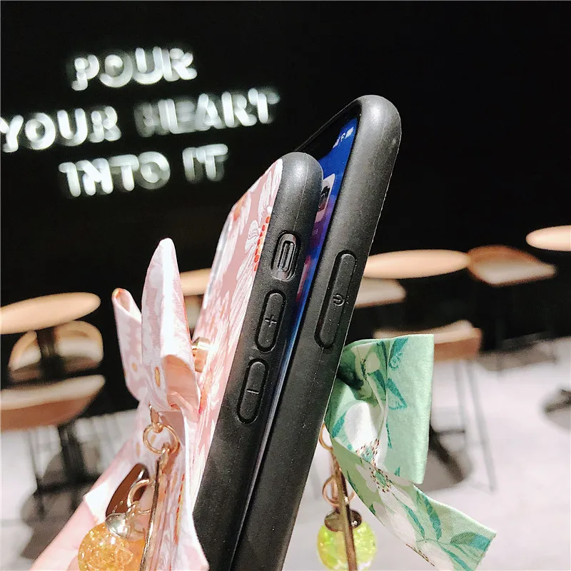 Для huawei P30 P20 Glory 20 Enjoy 9S маленький свежий бант с веревкой чехол для iPhone X XS XR 6 7 8 Plus |