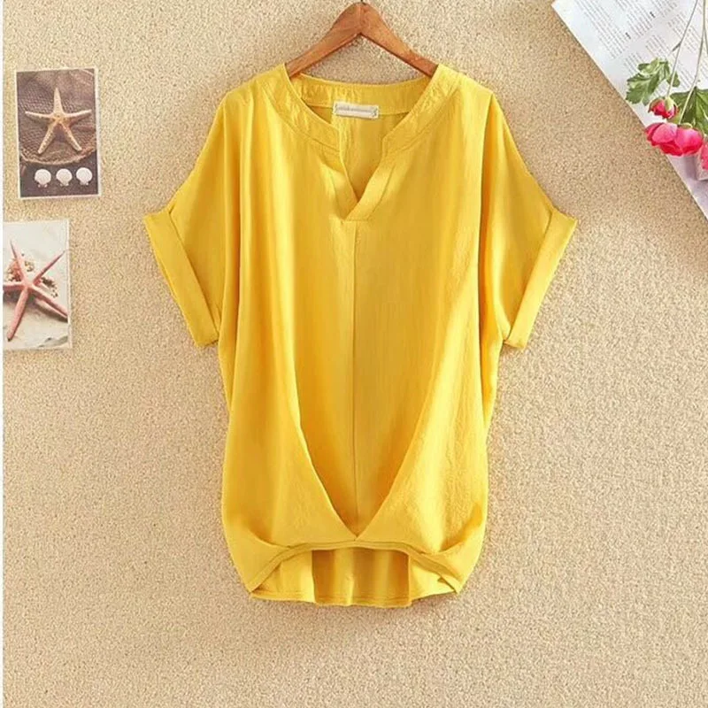 

2021 Summer New Chiffon Shirt Korean Version Of The V-Neck Short-Sleeved Versatile Ladies Casual Loose Shirt For Women WXa06