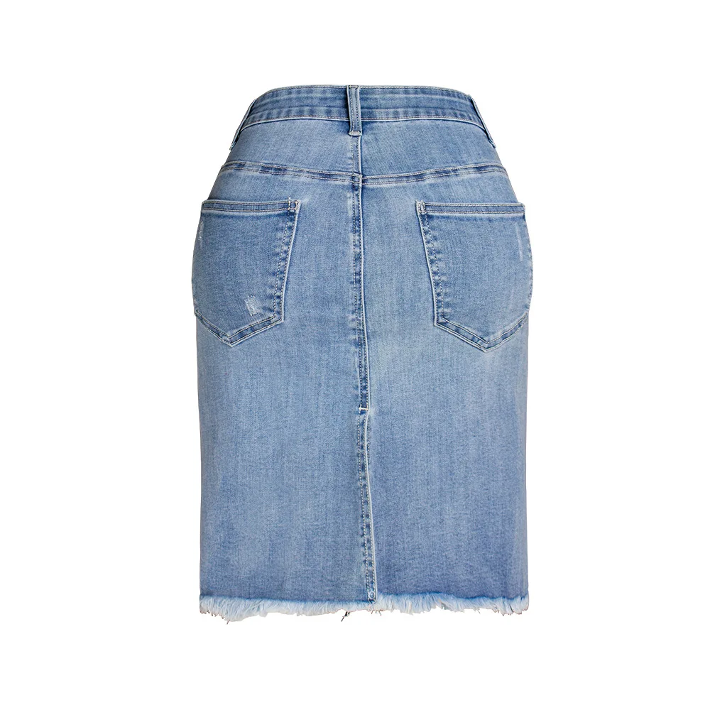 Европейская и американская Женская юбка Детская Новая женская джинсовая средней