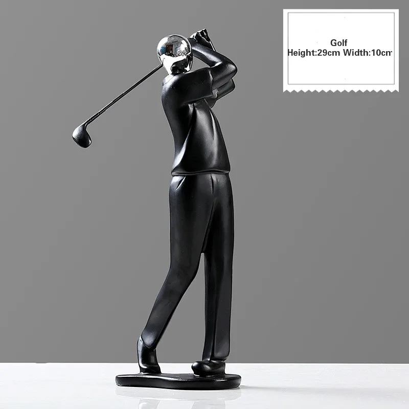 Golf Смола мульти-действие украшения простые Фигурки Человека Футбол велосипед Гольф миниатюры гитары саксофон Home Deoration E - Цвет: Golf