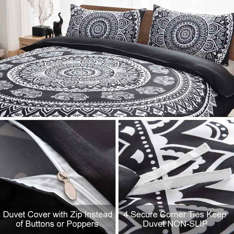 Черное богемное постельное белье набор для дома пушистый Твин xl зимний