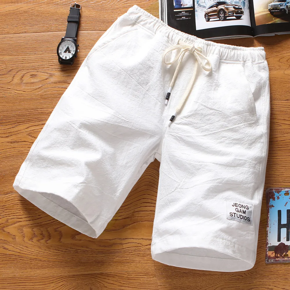 Мужские летние шорты повседневные однотонные пляжные брюки спортивные дышащие
