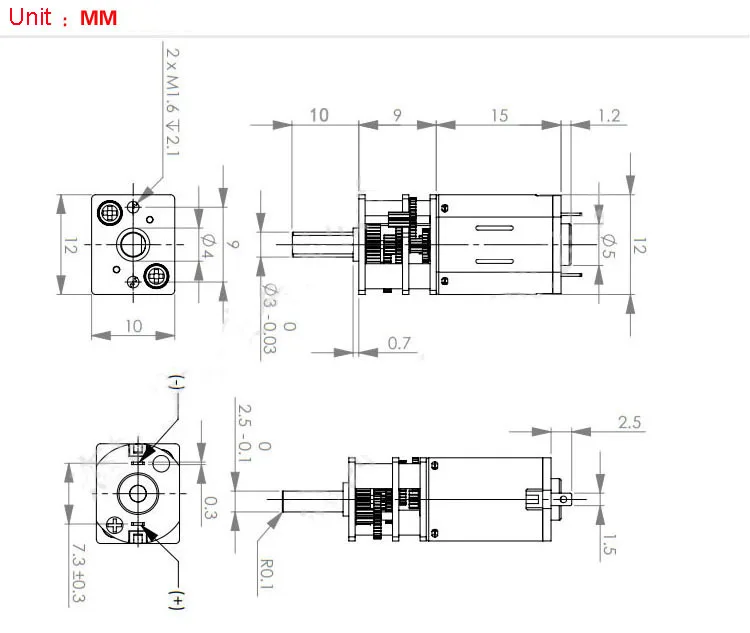 Торговля микро мотор 3V 6V 12 вольтового источника электропитания постоянного тока N20 Шестерни мотор