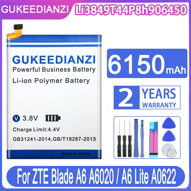 

GUKEEDIANZI Replacement Battery Li3849T44P8h906450 6150mAh For ZTE Blade A6 A6020 / A6 Lite A0622