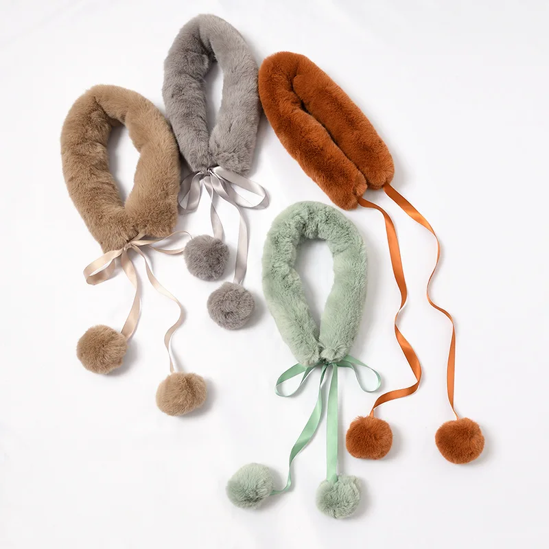 

2019 Новый Модный мягкий женский воротник из искусственного меха шарф плюшевый однотонный шейный обогреватель зимняя шаль шарф для девушек женский зимний шейный платок