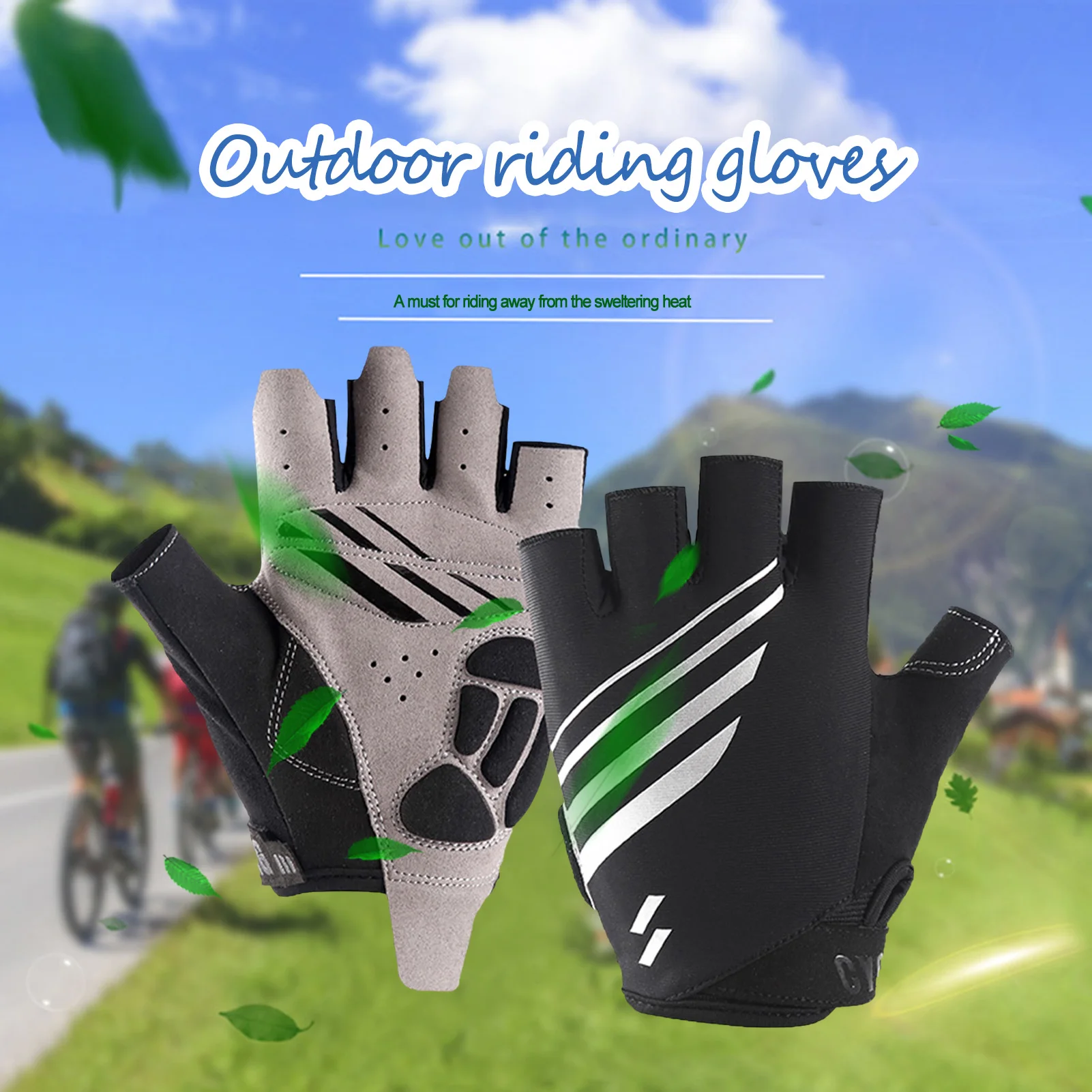 

Half Finger Cycling Gloves For Men And Women For Outdoor Short Finger Gloves Breathable Half-finger Mitten For Cycling