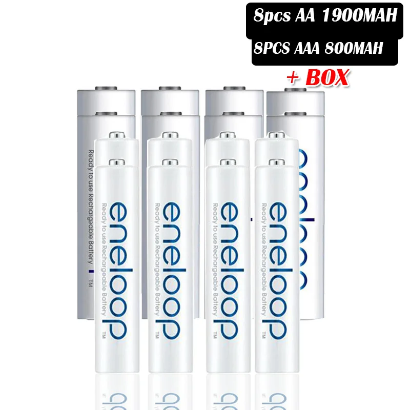 8pcs AA 8pcs AAA Panasonic 1900mah AA Ni-MH аккумуляторная батарея+ 800mah AAA батарея для камеры дистанционного управления игрушки precharge цифровая батарея - Цвет: 8pcs AA 8pcs AAA