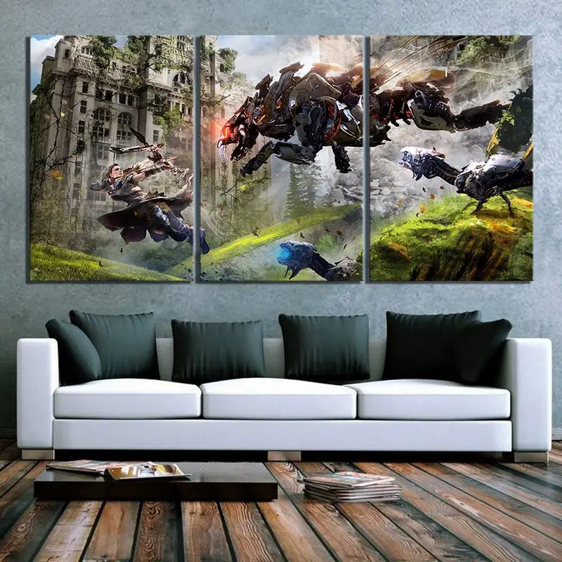 Комплект из 3 предметов Horizon Zero Dawn холст Плакаты игра настенные картины для