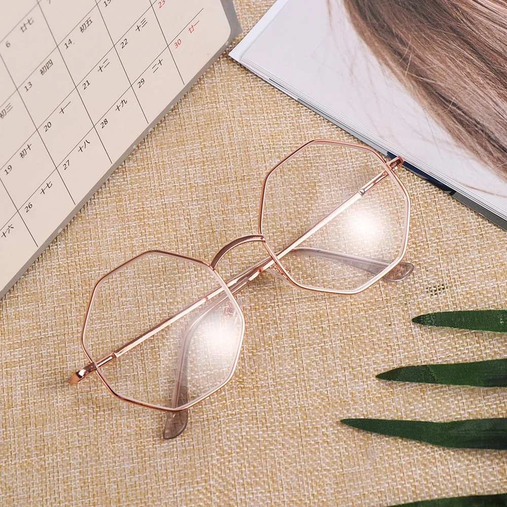 Модные металлические винтажные очки для близорукости с полигоном мужчин и
