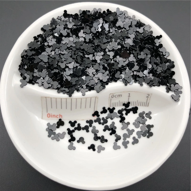 Пайетки из ПВХ для дизайна ногтей черного цвета 20 г|loose sequins|sequin paillettesequin loose |
