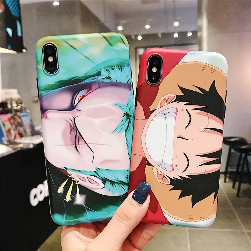

Hot Anime Japan Cartoon One Piece Luffy Zoro Case For iphone 12 11 Pro X XS Max XR 6s 7 8 Plus Matte Silicon Soft Cover Coque