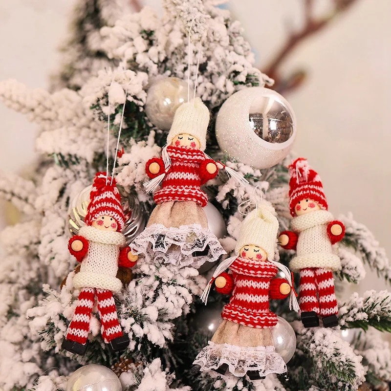 

8 Pcs Happy New Year Christmas Angel Pendant DIY Gift Navidad Pendant Decorations for Home B & C