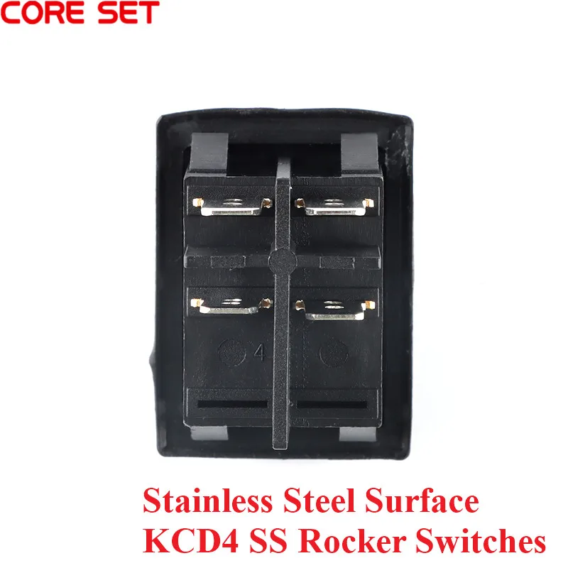 KCD4 SS Клавишные переключатели кнопки питания поверхности из нержавеющей стали
