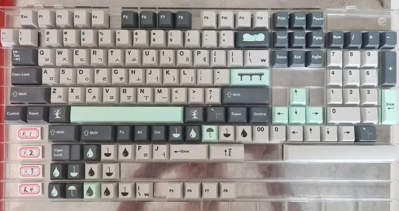 GMK Rain Day Clone 140 колпачков для клавиш PBT Dye Корейская колпачок клавиатуры MX Switch
