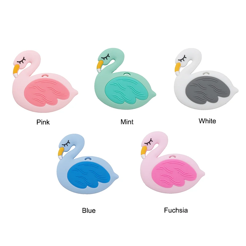 Chenkai 5 шт. без бисфенола А силиконовый Прорезыватель с Фламинго сделай сам