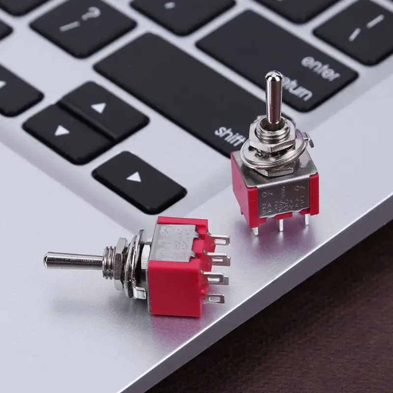 5 шт. Mini 3 позиции 6Pin тумблер MTS-223 двойной сбросить Мощность выключатель