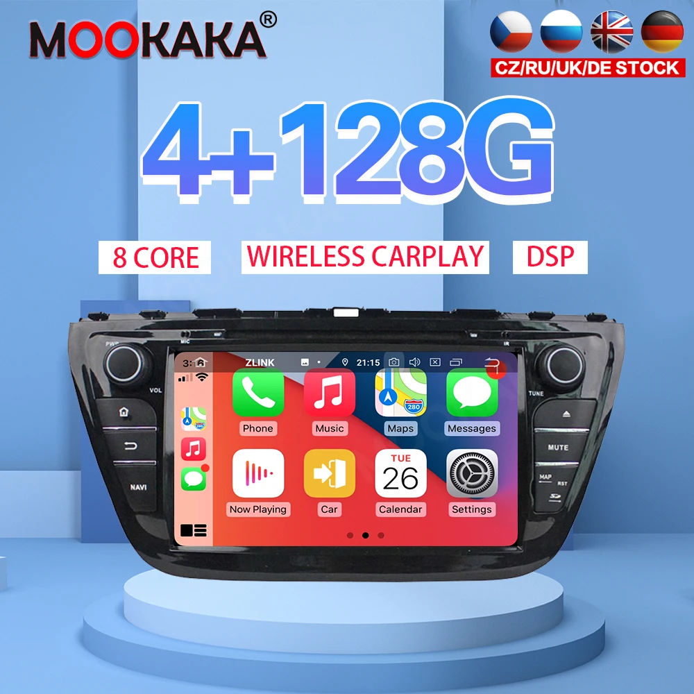 

8" Android 10 4G 128GB Car Player For Suzuki S-cross SX4 2014-2017 Car GPS Navi CarPlay Head Unit DSP Stereo
