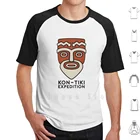 Футболка для экспедиций Kon Tiki, хлопковая футболка сделай сам большого размера, S-6xl Kontiki, норвежская, французская Полинезия, острова, тропический океан, инка