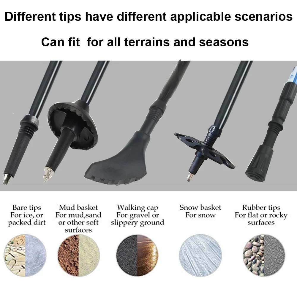 2 шт./лот Палки для скандинавской ходьбы, кемпинга и пеших походов, из алюминия, регулируемые, телескопические, альпийские походные палки для ходьбы.