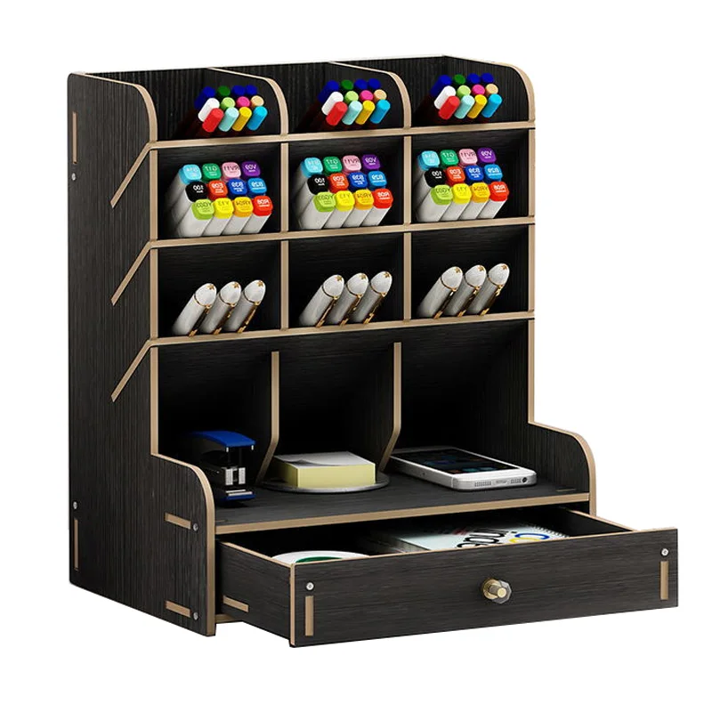 

Деревянная подставка для ручек, для хранения коробка модные креативные мультикадровая держатель ручки Сделай Сам стеллаж для хранения кан...