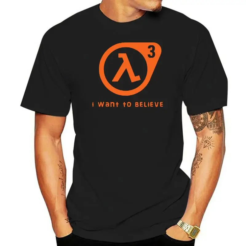 

Half Life T Shirt Half Life 3 I Want To Believe T-Shirt 100 Percent Cotton Cute Tee Shirt Basic XXX Short Sleeve Man Tshirt