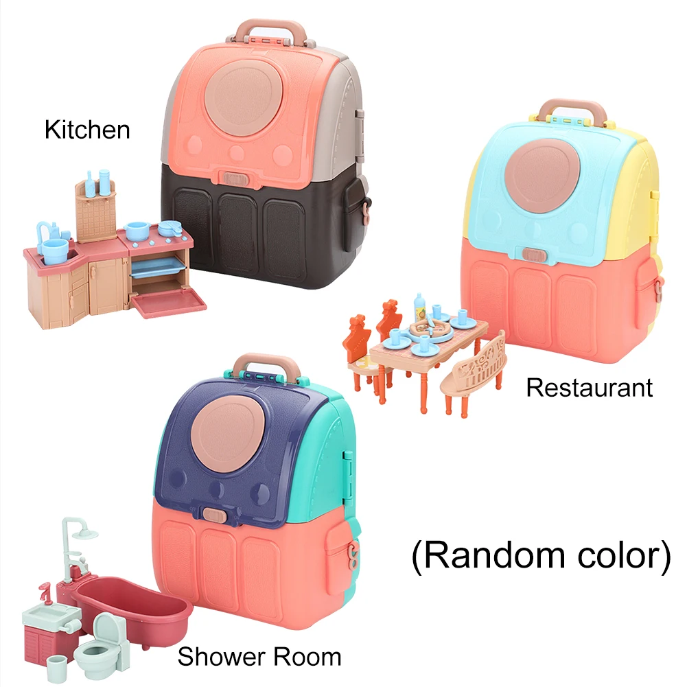 

Портативный игровой домик, сумка через плечо, игровой набор, комплект для ролевых игр, рюкзак для хранения с ручкой и пряжкой, обучающая игру...