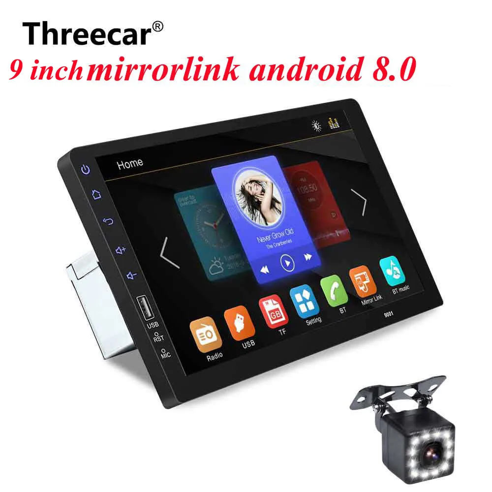 " сенсорный Mirrorlink iphone Авто Аудио плеер Bluetooth USB камера заднего вида автомобиля радио MP5 плеер один Din Авторадио без Android - Цвет: 9 inch with camera