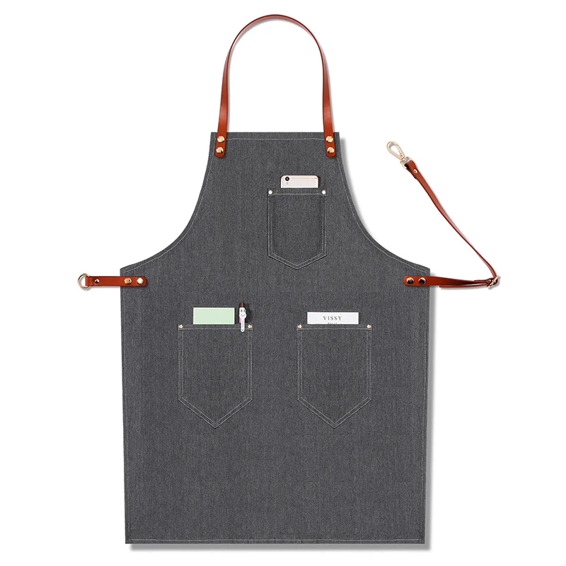 Style10 Модный джинсовый фартук для приготовления пищи, кухни, шеф-повара, официанта, кафе, магазина, барбекю, парикмахера, съемные джинсовые инструменты, фартук для женщин и мужчин - Цвет: Style10