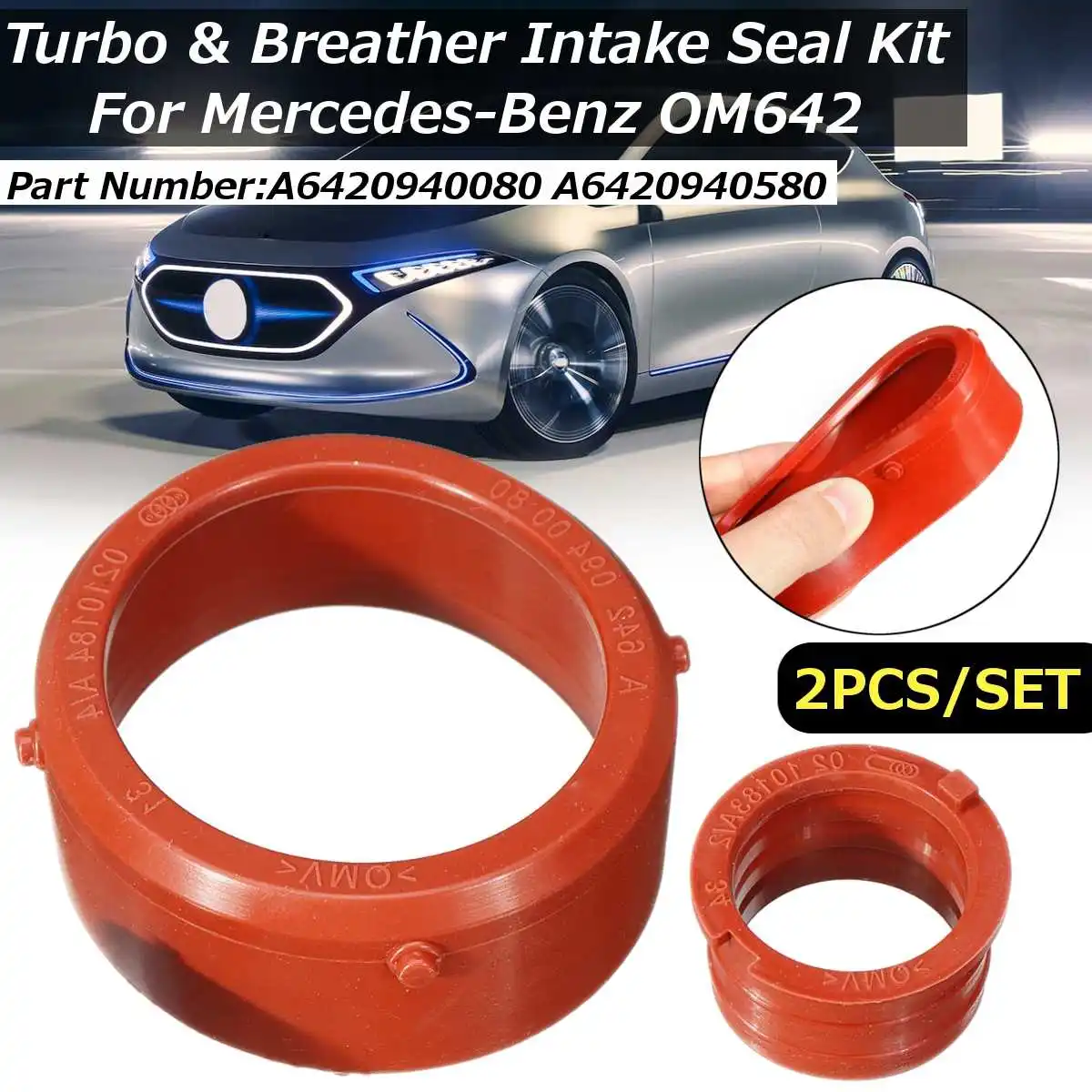 2pcs Car engine A6420940080 Turbo Intake Seal &amp Engine Breather Kit for Mercedes-Benz OM642 Engines Accessories | Автомобили и