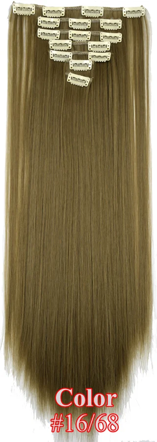 TOPREETY термостойкие B5 химическое волокно прически Silky Straight 7 шт./компл. клип в наращивание волос 7006 - Цвет: 16-68