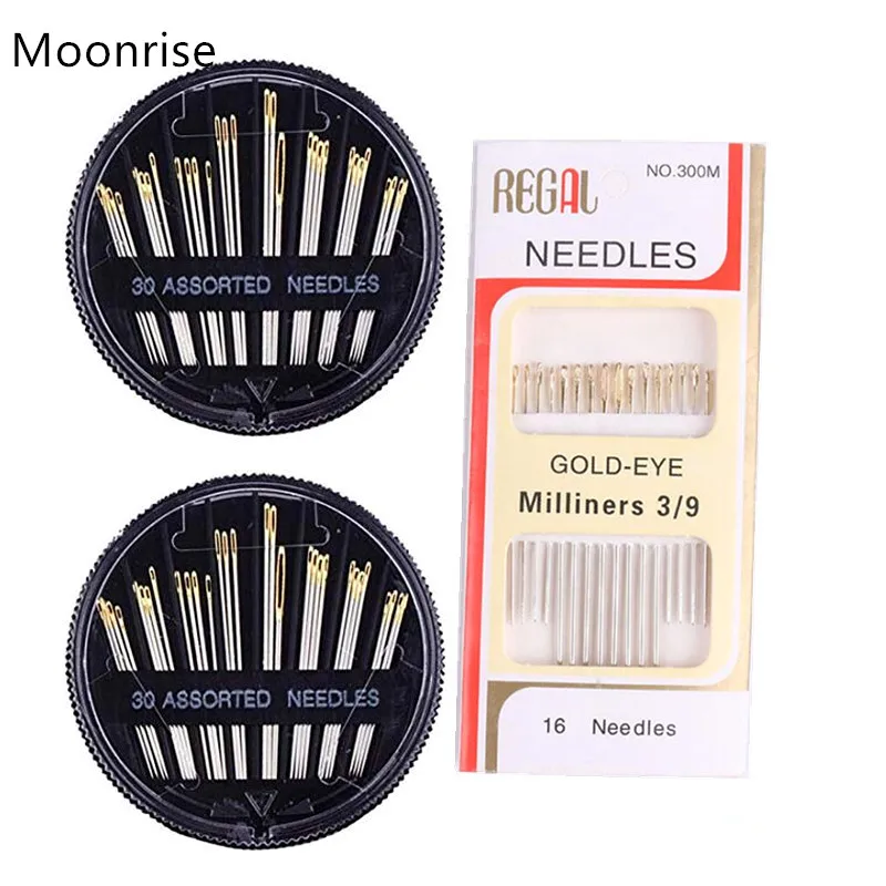 16 30 шт. ручные швейные иглы золотистые для вышивки глазами|Ювелирная фурнитура и