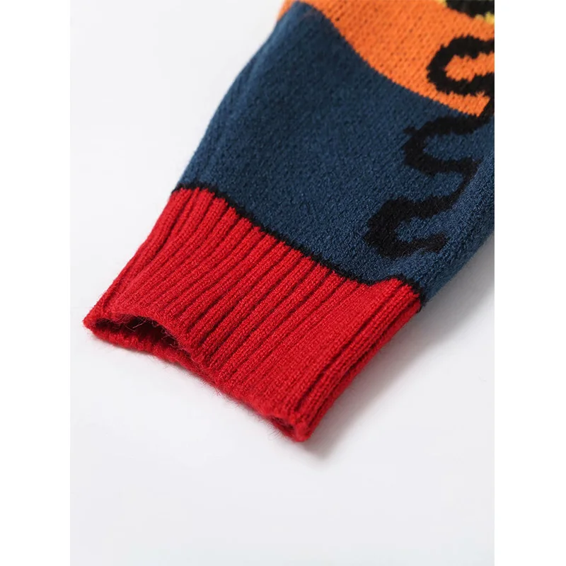 

2020 Autumn New Women's Sweater Printed Striped Colourful O-Neck Long Sleeves Sweater Female Fashion Casual Women Clothes