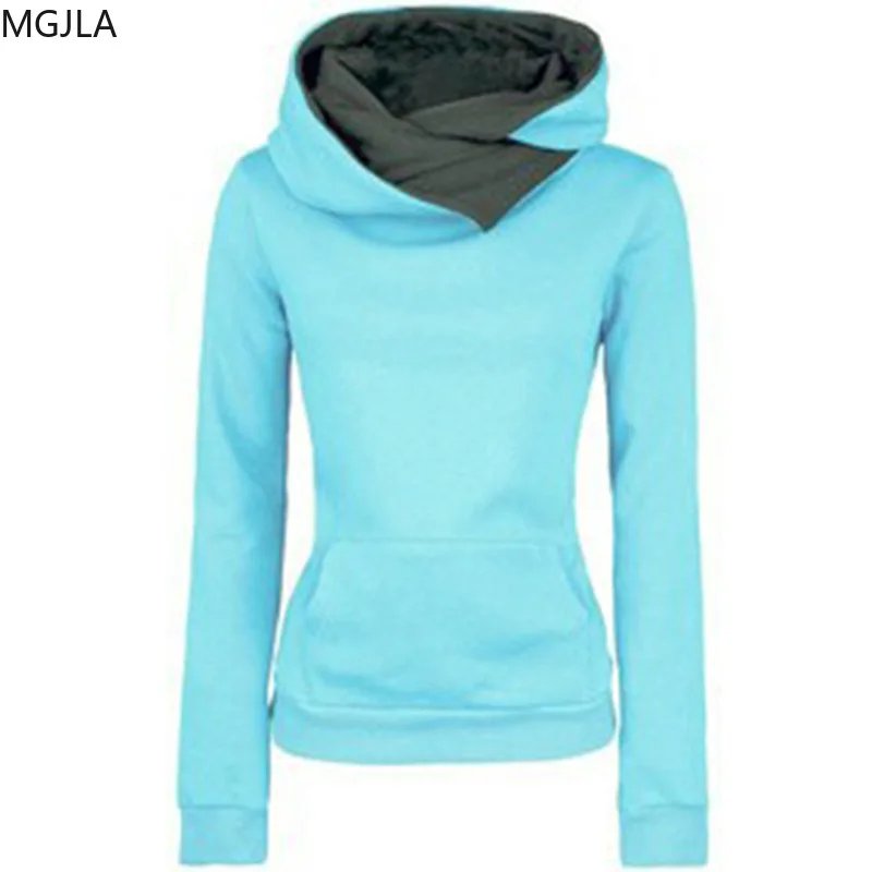 

2020 Blast Women's New Fashion Collared Hooded Solid-color Long Women's Guard Sweatshirt Hoodie Women Clothes