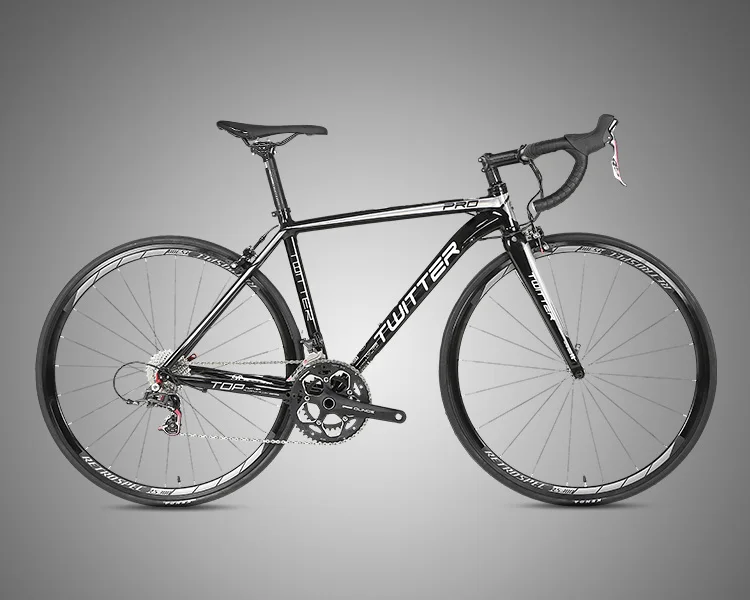 Silver road bike TWITTER 700C шоссейный велосипед 22 скорости Алюминиевый шоссейный велосипед углеродная вилка - Цвет: Silver road bike
